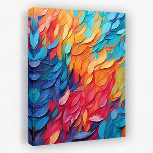 Rainbow Feather Symphony - Feathers Canvas Wall Art