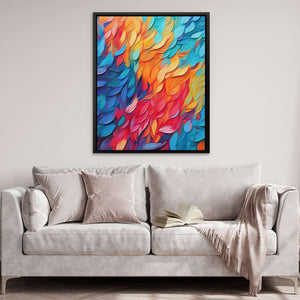 Rainbow Feather Symphony - Luxury Wall Art