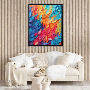 Rainbow Feather Symphony - Luxury Wall Art