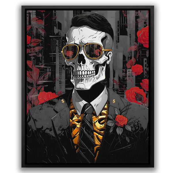 Red Rose Skull in a room