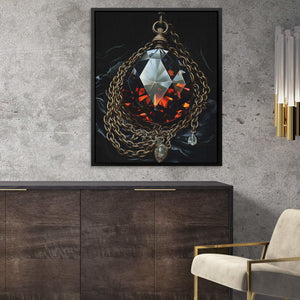 Regal Jewel - Wall Art in Black Frame