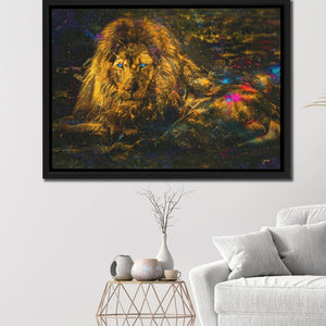 Resting Gold Lion - Luxury Wall Art