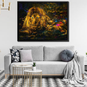 Resting Gold Lion - Luxury Wall Art