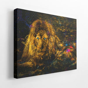 Resting Gold Lion - Luxury Wall Art