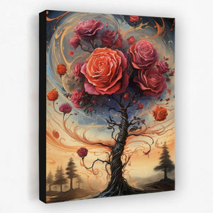 Rose Tree - Floral Canvas Wall Art