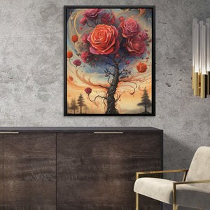 Rose Tree - Oversized Floral Canvas Wall Art