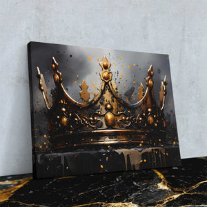 Royal Onyx - Gothic Crown Canvas Wall Art