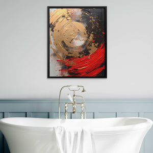 Ruby Essence - Vertical Wall Art in Black Frame