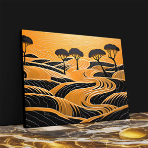 Saharan Desert - Abstract Wall Art in Black Frame