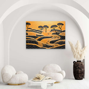 Saharan Desert - Black Desert Canvas Print