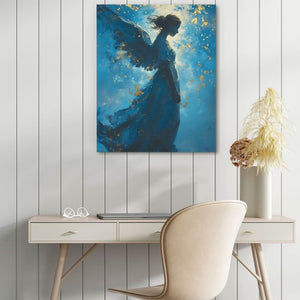 Sapphire Angel - Wall Art in Black Frame