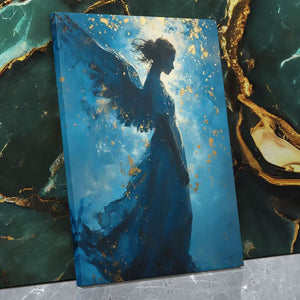 Sapphire Angel - Blue Canvas Wall Art