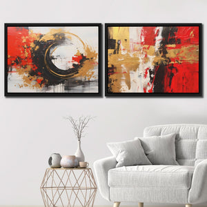 Scarlet Radiance (2) Set - Framed Wall Art