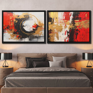 Scarlet Radiance (2) Set - Luxury Wall Art