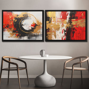 Scarlet Radiance (2) Set - Luxury Wall Art