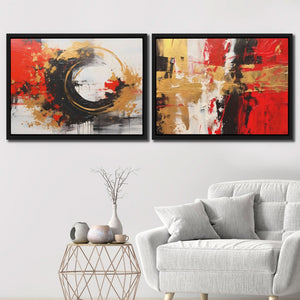 Scarlet Radiance (2) Set - Luxury Wall Art