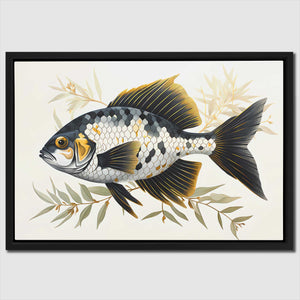 Sea Life Splendor - White Black and White Canvas Print