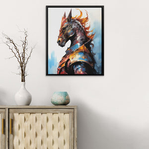 Silent Knight - Abstract Wall Art in Black Frame