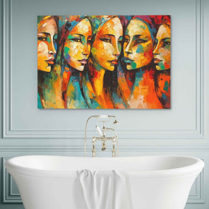 Sisters in Agreement - Abstract Wall Art in Black Frame