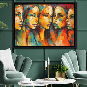 Sisters in Agreement - Large Abstract Canvas Print