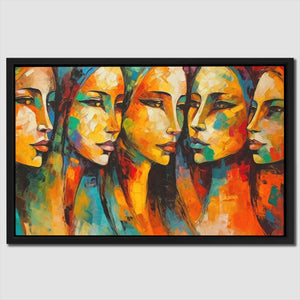 Sisters in Agreement - Colorful Lady Boss Canvas Print