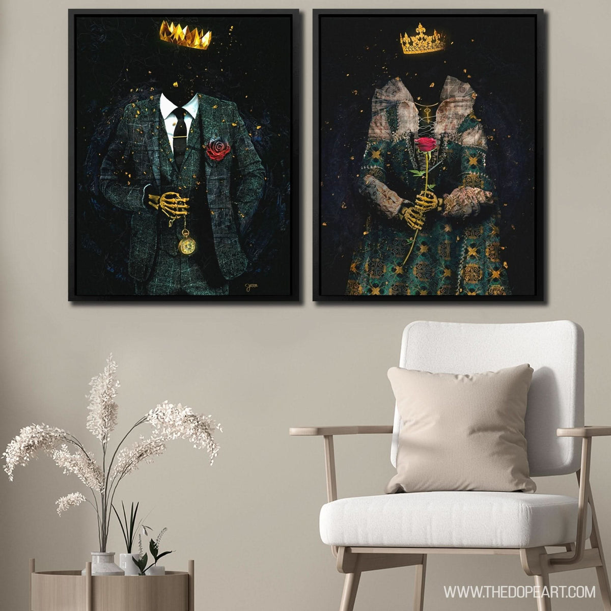Skeleton King and Queen - Luxury Wall Art