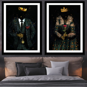 Skeleton King and Queen Semi-Gloss Prints - Luxury Wall Art