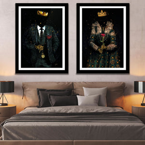 Skeleton King and Queen Semi - Gloss Prints - Luxury Wall Art