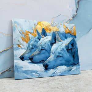 Sleeping Wolf Pack - Luxury Wall Art