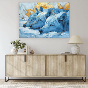 Sleeping Wolf Pack - Luxury Wall Art