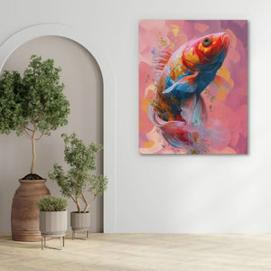 Sparkling Goldfish - Pink Goldfish Canvas Print