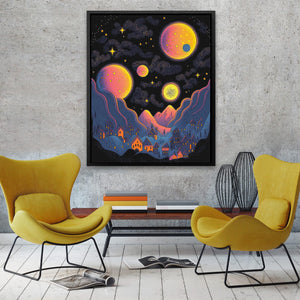 Starry Orange Moons - Luxury Wall Art