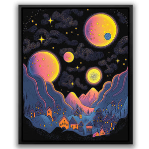 Starry Orange Moons - Luxury Wall Art