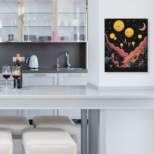 Starry Red Moons - Luxury Wall Art