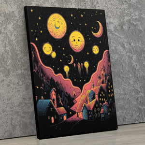 Starry Red Moons - Luxury Wall Art