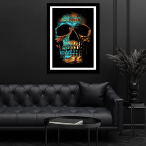 Teal Skull Semi-gloss Print - Luxury Wall Art