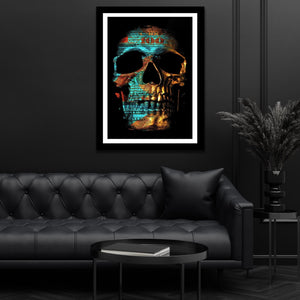 Teal Skull Semi-gloss Print - Luxury Wall Art