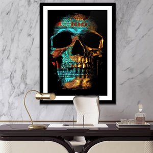 Teal Skull Semi-gloss Print - Luxury Wall Art