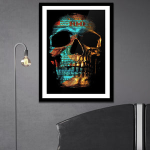 Teal Skull Semi-gloss Print - Luxury Wall Art