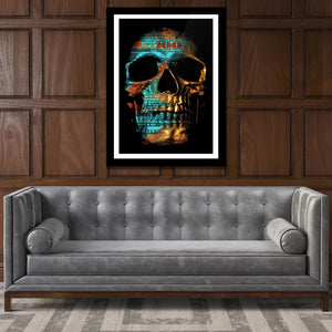 Teal Skull Semi-gloss Print - Luxury Wall Art