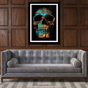 Teal Skull Semi-gloss Print - Luxury Wall Art