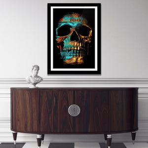 Teal Skull Semi - gloss Print - Luxury Wall Art