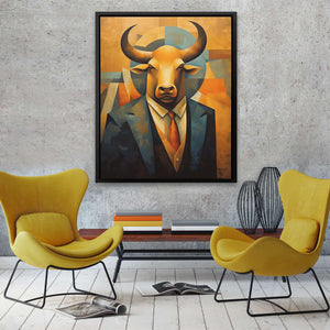 The Financial Warrior - Abstract Blue Canvas Wall Art