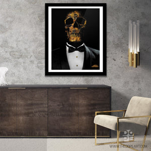 The Investor Skull Semi-gloss Print - Luxury Wall Art