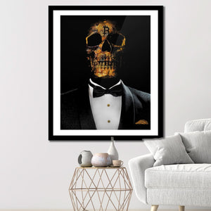 The Investor Skull Semi-gloss Print - Luxury Wall Art