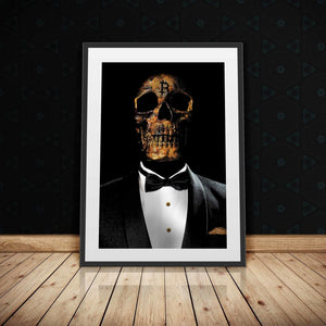 The Investor Skull Semi - gloss Print - Luxury Wall Art