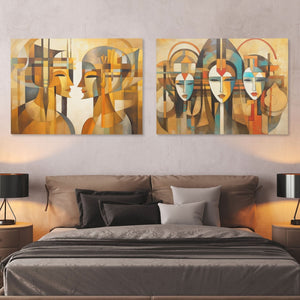 The Power of the Minds Set (2) Set - Gold Wall Art for Living Room