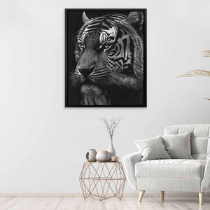 Tiger's Prey - Big Cat Wall Art in Black Frame