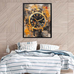 Time Forgotten - Clock Wall Art in Black Frame