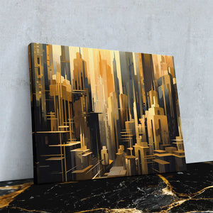 Towers of Gold - Wall Art in Black Frame
